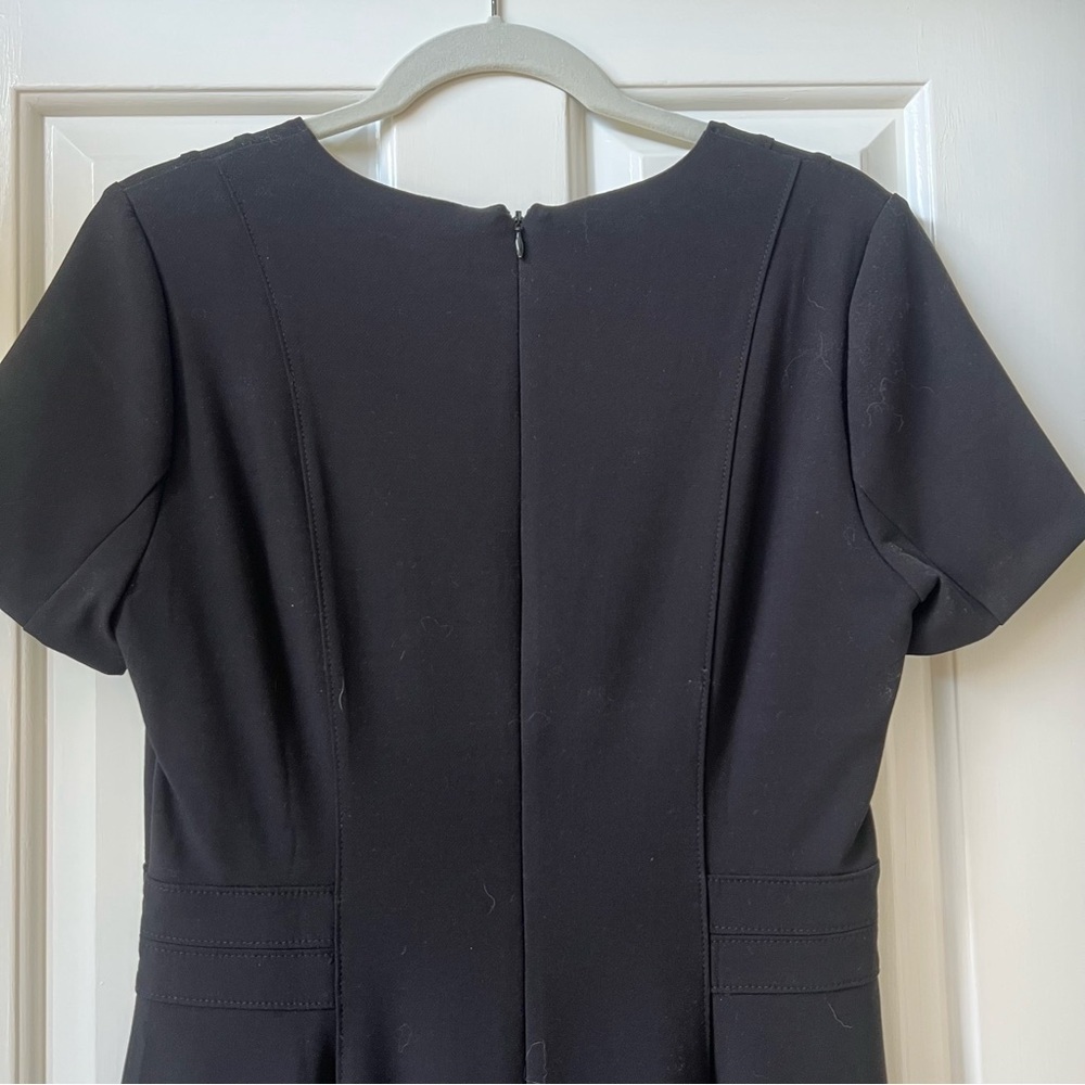 White House Black Market Black Sheath Mini Dress V-Neck - Picture 8 of 8